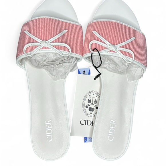 CIDER Pink Bow Slide Sandals EU 39 US 8–8.5 NWT - Picture 2 of 4